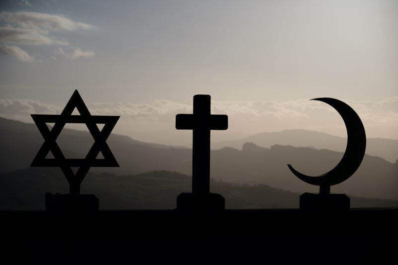 Judaism Christianity and Islamic symbols outside